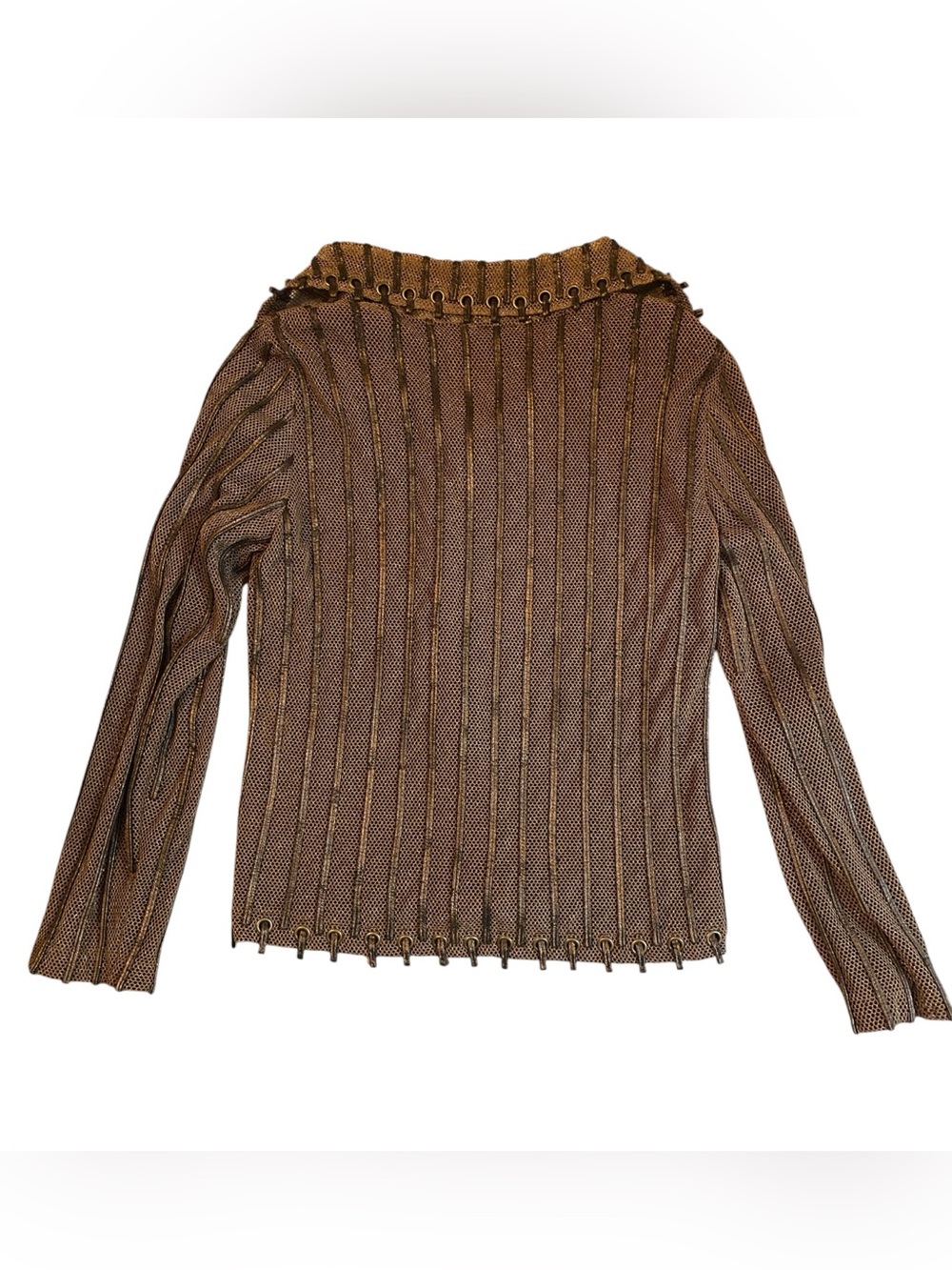 Alexandra Rosati Brown Mesh-Trim Jacket (Size 8) - Picture 3 of 9